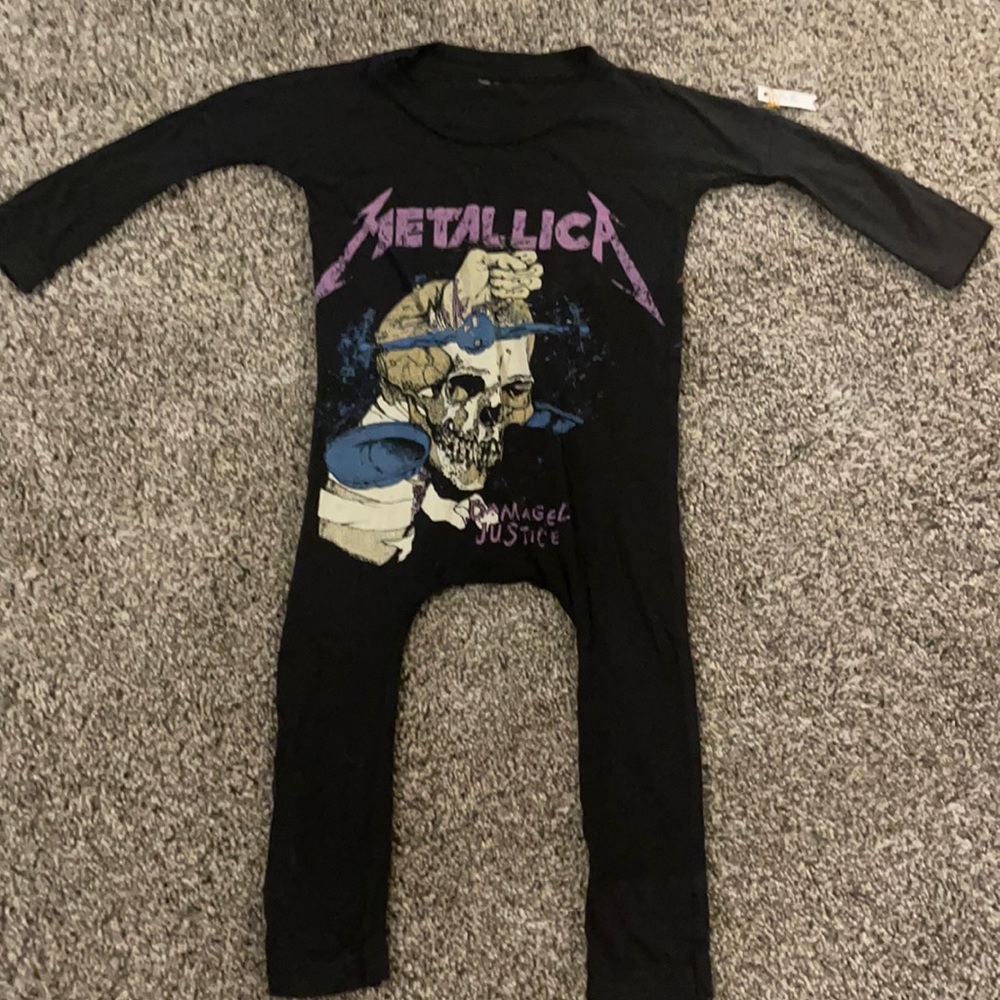 Hand made up-cycled baby pull on onesie. Vintage T